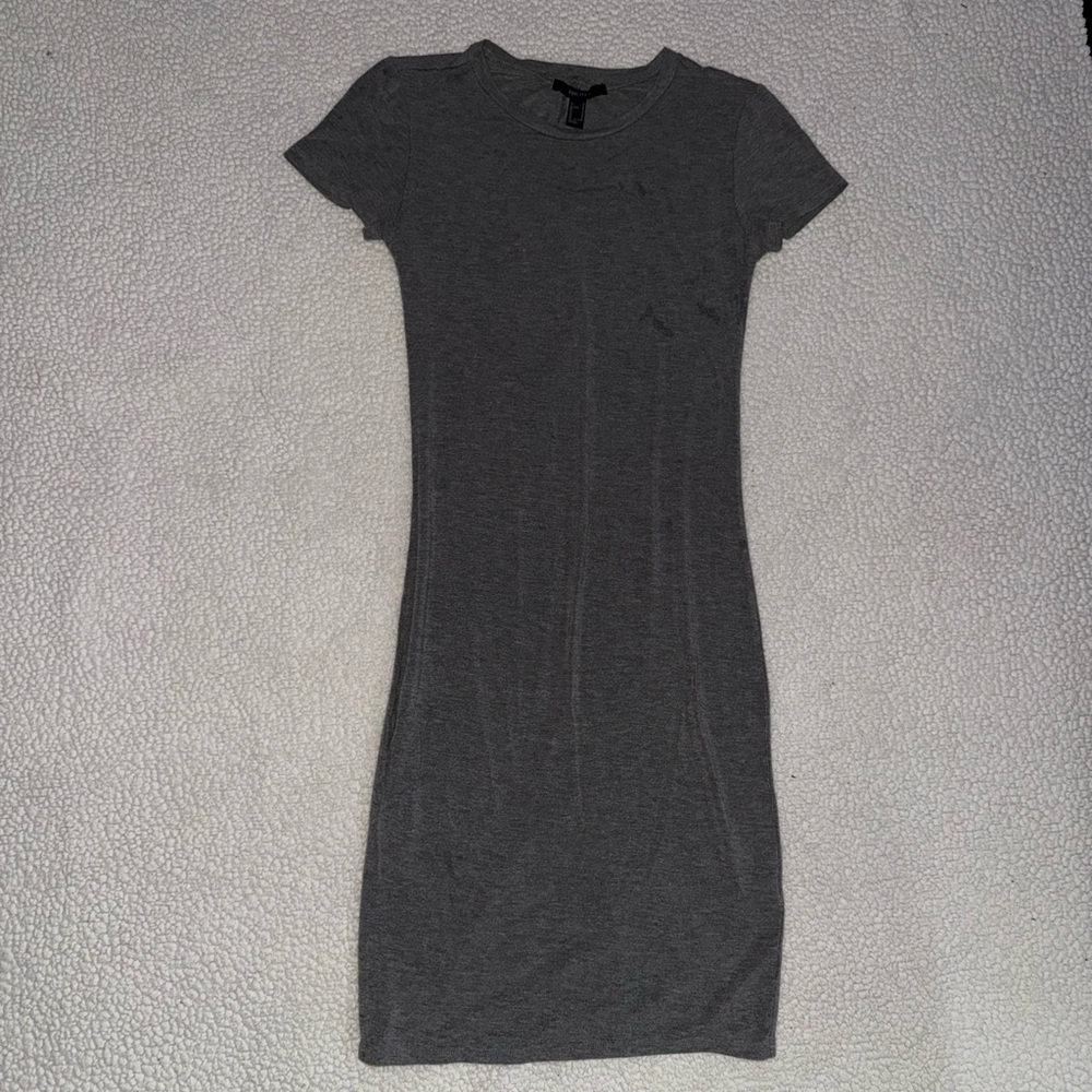 Grey bodycon slit dress